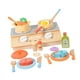 thumbnail image 5 of Juego de cocina de rol, juego de madera infantil, accesorios portátiles, utensilios de cocina, juguetes con comida para fiestas, habitaciones infantil, 5 of 9