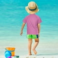 thumbnail image 4 of FORMRS Boys Rash Guard Short Sleeves Swim Shirt Quick Dry UPF 50+ Sun Protection, Sizes 3-12T, Purple Window Scene, 4 of 6