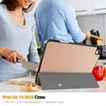 thumbnail image 6 of SaniMore for Apple iPad Air 13 (2024) Case, Auto Sleep/Wake, PU Leather Case with Tri-Fold Kickstand & Pencil Holder Shockproof Protective Cover for Women Men, Rosegold, 6 of 9
