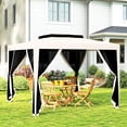 thumbnail image 2 of Outsunny 10'x10' Canopy Tent with Mesh Netting and Double Tier Roof, Cream, 2 of 10