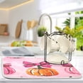 thumbnail image 5 of Pink Pumpkins and Bows Dish Drying Mat Dish Drainer Rack Mats Water Absorbent Non-Slip Easy Clean Heat Resistant for Kitchen Counter, 5 of 8