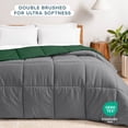 thumbnail image 4 of Bare Home 1800 Collection Reversible Down Alternative Comforter, All-Season, King/Cal King, Gray/Forest Green, 4 of 10