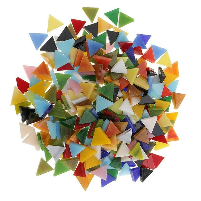 300 Pieces Assorted Glass Mosaic Tiles Mosaic Pieces for DIY Home Art Crafts Triangle