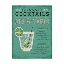Trademark Fine Art 'Classic Cocktail Gin and Tonic' Canvas Art by Michael Mullan