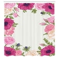 thumbnail image 3 of Ambesonne Anemone Flower Shower Curtain, Lively Bridal, 69"Wx70"L, Pink Green Apricot, 3 of 5