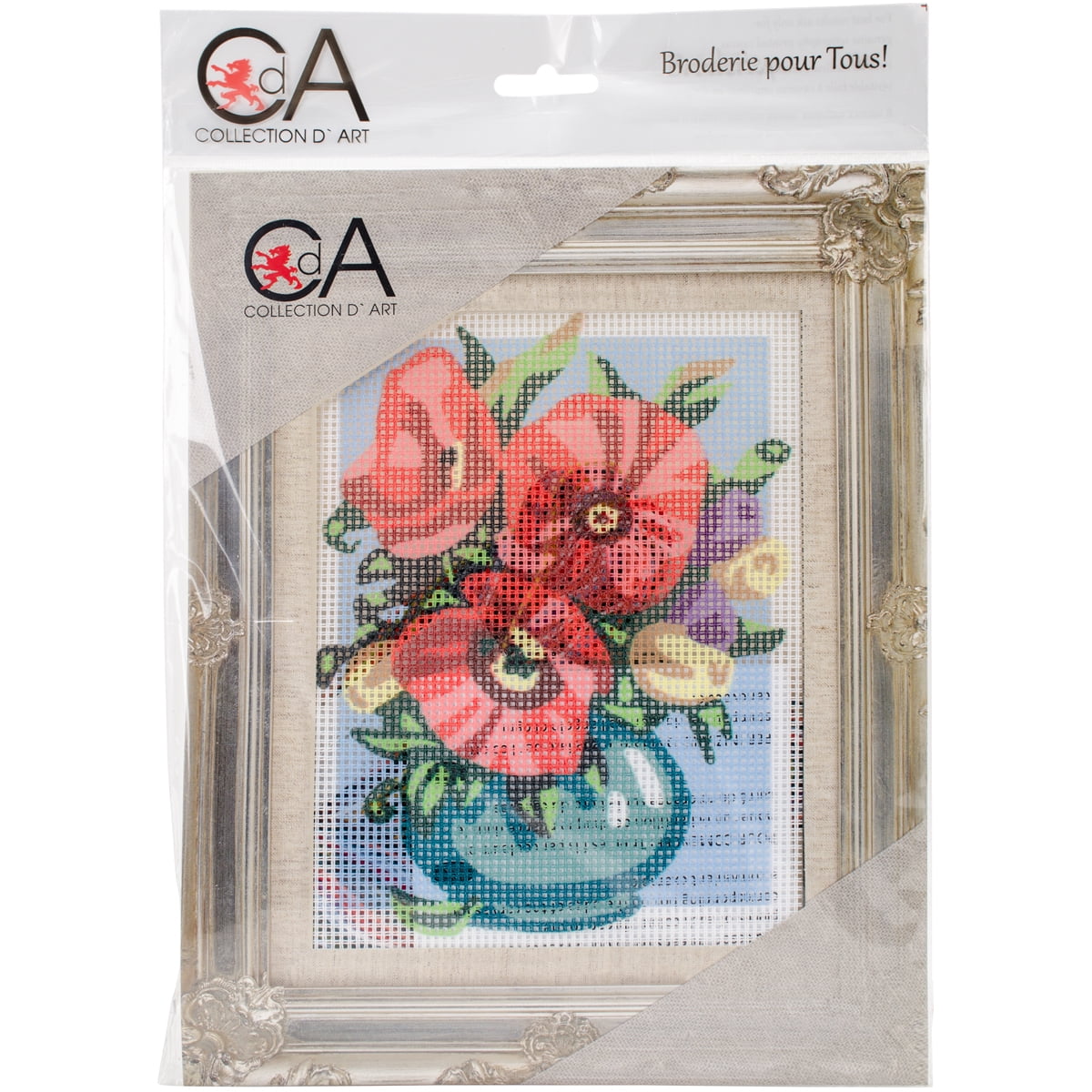 Collection D'art Stamped Needlepoint Kit 20X25cmFlowers In Bowl