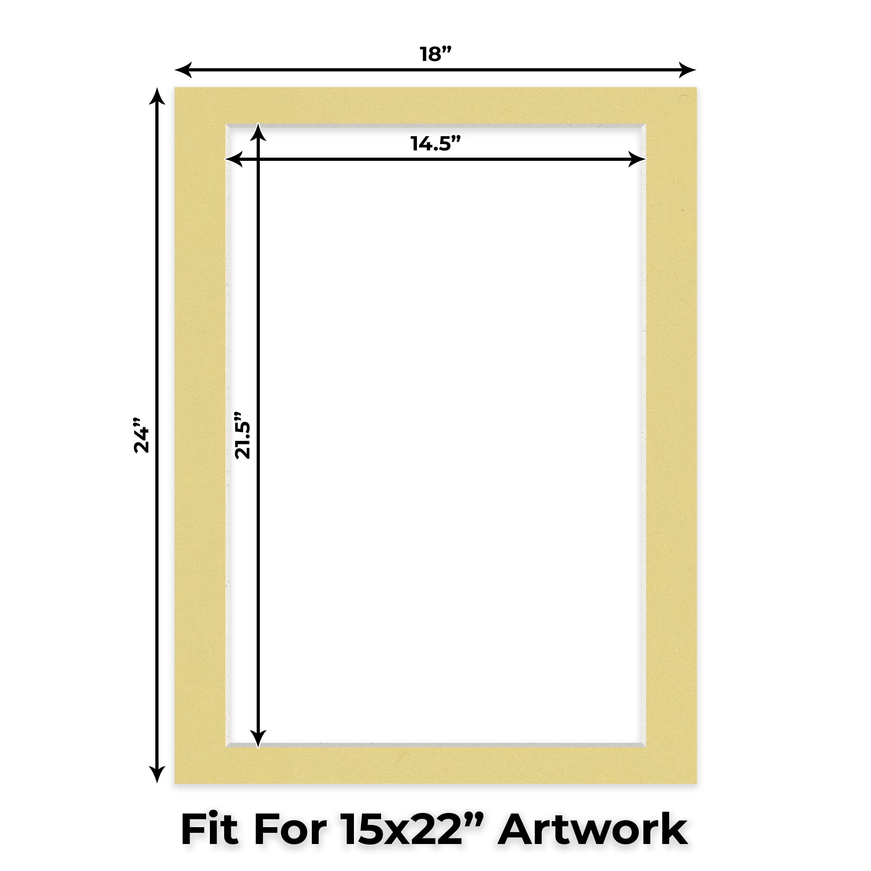 Soft Yellow Picture Frame Mat for 18x24 Frames - Fits 15x22 Photos - 25 Mats