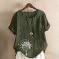 thumbnail image 1 of Lydiaunistar Summer Tops for Women Lightweight Polyester Casual Blouse, Button-Up Short Sleeve T-Shirt Perfect for Spring, Summer, and Fall Sizes SS-5XL, 1 of 3