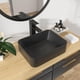 thumbnail image 4 of Kichae Fregadero de recipiente rectangular - 19 "x 15" Rectángulo de baño moderno encima de porcelana negra mate Lavabo de tocador de cerámica Lavabo artístico, 4 of 8