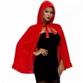 thumbnail image 5 of THDHVS shawl wraps for women,Poncho Shawl,Unisex Christmas Cape with Lace Trim Velvet Fabric and Attached Hood for All Ages Short Cloak Features Ruffle Detail for Holiday Celebrations, 5 of 7