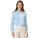 thumbnail image 1 of INSPIRE CHIC Camisa Abotonada De Oficina De Manga Larga Con Cuello En Contraste Para Mujer Azul claro M, 1 of 4