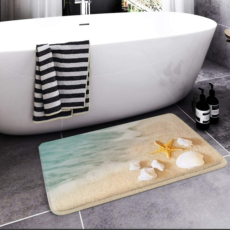 Rstick Grid Pattern Geometric Bathroom Rugs Non Slip Washable Black and White Checkered Bath Mat Small Thin Rubber Floor Mats Fit Under Door 16x24