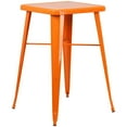 thumbnail image 5 of 23.75'' Square Orange Metal Indoor-Outdoor Bar Table Set with 2 Stools with Backs, 5 of 5