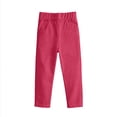 thumbnail image 3 of Vornjynx Girls Cotton Pants High Waist Lightweight Straight Fit Summer Casual Comfort Pants Hot Pink Size 3, 3 of 10