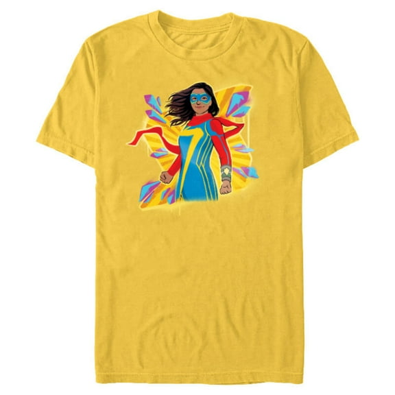 Marvel Studios Ms. Marvel Kamala Khan Hero Superpowers - Short Sleeve Blended T-Shirt for Adults - Customized-Yellow