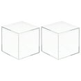 thumbnail image 1 of Caja de almacenamiento de plástico acrílico transparente Uxcell, caja de exhibición cuadrada con tapa, contenedor de 9.5x9.5x9.5cm para artículos pequeños, 2 piezas, 1 of 5