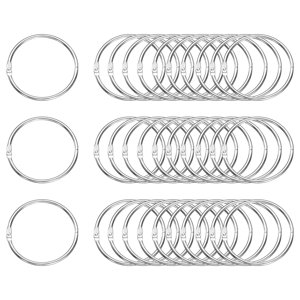 Uxcell 36pcs Bagues en briques 2 Anneaux en métal de Binder de feuille de pouce de couleur, ton argent