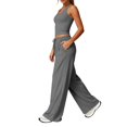 thumbnail image 6 of uvwlwu Women 2 Piece Workout Outfit Racerback Tank Top Waist Wide Leg Pants with Pockets Casual Set for Running Yoga Fitness Activities,M, 6 of 9