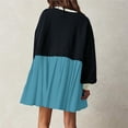 thumbnail image 6 of Summer Oversize Maxi Dresses for Womens 2025 Fashion Casual Over Sized Sweatshirt Long Sleeve Dress Round-Neck Ladies Patchwork Mini Dresses, 6 of 7