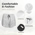 thumbnail image 4 of Rateoe Silver Glitter Printed 2 in 1 Women's Workout Shorts for Athletic Gym Running Shorts with Phone Pockets-Small, 4 of 7