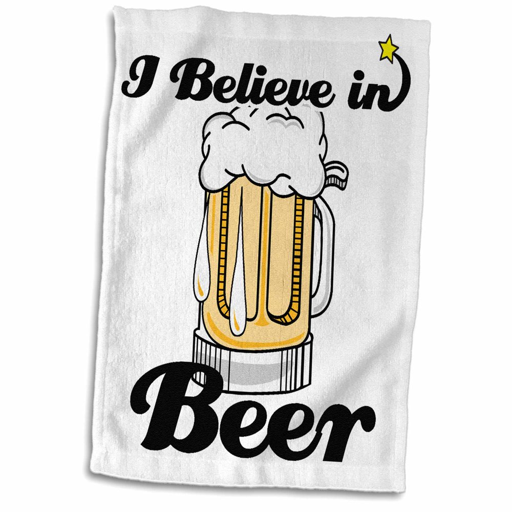 3dRose I Believe In Beer Towel, 15 by 22inch