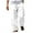 White, variant on Mlzmgr Linen Pants for Men Loose Baggy Drawstring Elastic Waist Trousers Summer Casual Homewear Pants