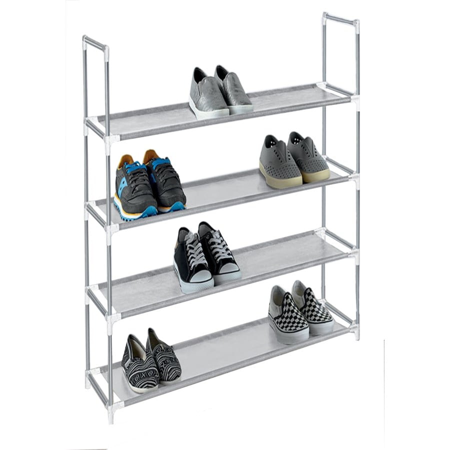 20 Pairs Shoe Tower Organizer Cabinet Entryway Stackable Storage Shelf Unit SortWise ® 4-Tier Floor Stand Shoe Rack Organizer 35 7/16 L x 9 1/16 W x 9 1/16 H White