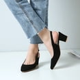 thumbnail image 4 of SACFOF Women's Pointed Toe Block Heel Pumps Slingback Chunky Slip On Low Mid Heel Closed Toe, 4 of 6