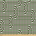 thumbnail image 2 of Ambesonne Art Deco Fabric by the Yard Upholstery, Maze Like Twisted Lines, 10 Yards, Dark Olive Green and White, 2 of 5