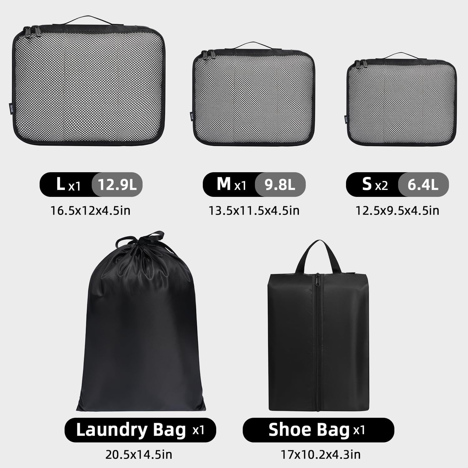 YAOLHLZ  8 Set Packing Cubes Luggage Packing Organizers for Travel Accessories-Cream