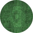 thumbnail image 1 of Ahgly Company Indoor Round Abstract Emerald Green Modern Area Rugs, 7' Round, 1 of 4