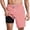 Red, variant on KIHOUT Men's Striped Print 2-in-1 Compression Lined Quick Dry Swim Trunks Elastic Drawstring Waist Beach Shorts
