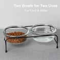 thumbnail image 4 of GDCZ Glass Raised Cat or Small Dog Bowls with Heighten Metal Stand and Non Slip Bottom for Pet Food and Water Dishes,18 Ounces Transparent, 4 of 6