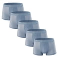 thumbnail image 1 of Xmarks Men's Ice Silk Boxer Pack of 5 Breathable Seamless Sexy See-Through Transparent Briefs Light Blue US XS, 1 of 5