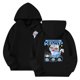thumbnail image 2 of Moonsky Sudadera con capucha y cordón HUNTRX, estampado de grupo de chicas coreanas, jersey corto, suave y cómodo, top de manga larga para primavera y otoño. Negro 120, 2 of 5