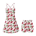 thumbnail image 4 of Garronmavis Cute Cherry Women's Golf Outfits Ladies 2 Piece Set Scoop Neck Tennis Outfits with Pockets Shorts Sleeveless Summer Workout Dress Fruit Print Dress, Size M, 4 of 7