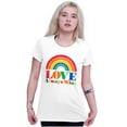thumbnail image 4 of Vintage Love Always Wins Rainbow Womens Slim Fit Graphic Tee Brisco Brands L, 4 of 5