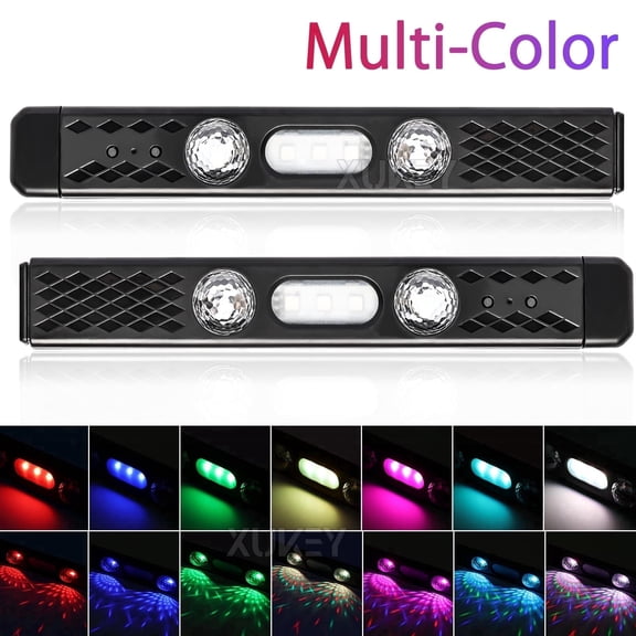 AUTOXBERT 2x Car Interior Ambient Light Wireless LED Starry Car Atmosphere Light Rechargeable RGB Car Light Bar Music Sync