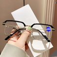 thumbnail image 3 of Anti-Blue Light Discoloration Reading Glasses Men Half Frame Photochromic Magnifying Glasses Computer Transparent Goggles Sunglasses, 3 of 4