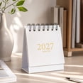 thumbnail image 3 of 2027 Mini Desktop Calendar, Portable Spiral‑Bound Desk Calendar Multicolor Paper Table Planner for Office Home Student Workspace Decor, 3 of 7