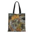 thumbnail image 1 of ASHLEIGH Canvas Tote Bag Homes Crescent of Houses Island Town By Egon Schiel Reusable Handbag Shoulder Grocery Shopping Bags, 1 of 1