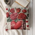 thumbnail image 3 of YINGXI 's Day Throw Pillow Covers Roses Decorative Pillowcases for Home Sofa Couch 24x24in, 3 of 5