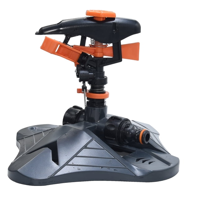 Matsuzay Rociador de agua automático Orange 360 con rotación automática y fácil de usar Nuevo rociador de agua para césped 360 Garden Jardín y Patio