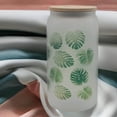 thumbnail image 5 of Floral Mostera Beer Can glass | Boho Coffee Glass | 16 oz Libbey, 5 of 5