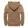 thumbnail image 3 of Nokdvo Mens Sherpa Jacket with Hood Winter Fuzzy Fleece Zip Up Hoodie Big and Tall Long Sleeve Drastring Jacket Fashion Coat Brown XL, 3 of 3
