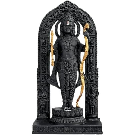 Ram Lalla Ayodhya Idol Statue Showpiece Religious Gift for Home Decor, Black