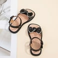 thumbnail image 4 of Gubotare Toddler Girl Dress Sandals Girls Sandals Open Toe Summer Flats Dress Sandals shoes Toddler/Little Kid/Big Kid Sizes 3 (Black,Big Kids 3), 4 of 5