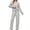 Gray, variant on UVN Pajama Sets for Women Long Sleeve Lounge Set Ribbed Knit Sleepwear 2 Piece Pjs Soft Loungewear with Pockets