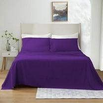 1000 Thread Count 4 Piece Quality Sheet Set 15 Inch Deep Pocket 100% Egyptian Cotton Color Purple Stripe Size Twin