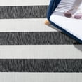 thumbnail image 6 of SAFAVIEH Courtyard Earl Striped Indoor/Outdoor Area Rug, Ivory/Black, 5'3" x 7'7", 6 of 13